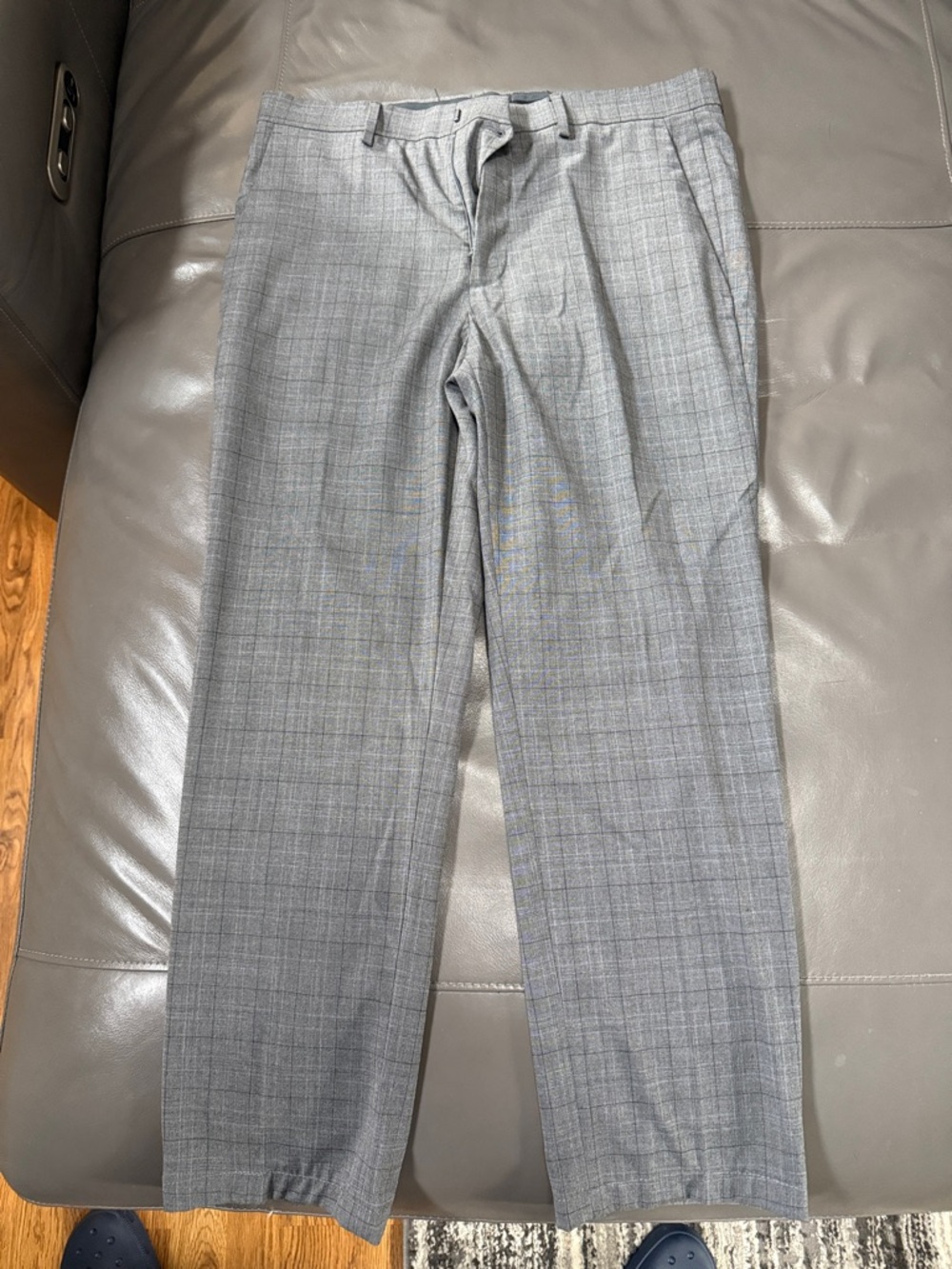 Kenneth Cole Gray Plaid Dress Pants
